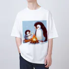 推しの美少女とアイドルのペンギンの進化 オーバーサイズTシャツ