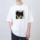 silomalo-の渋い猫 オーバーサイズTシャツ