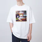 ネコのお部屋のパティシエデビューのネコ Oversized T-Shirt