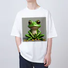 カエルグッズの正面蛙 オーバーサイズTシャツ