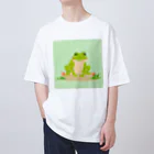 カエルグッズのカエル_イラスト_微笑み Oversized T-Shirt