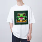 カエルグッズのHUNGRYカエル オーバーサイズTシャツ