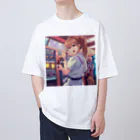 アニメ好きの野生味溢れる店J JK専門店の電気系ポーニーテールJK　 Oversized T-Shirt