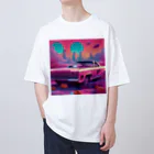 宇宙屋さんの宇宙を駆ける未来の車 Oversized T-Shirt