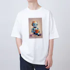 dorakiti0712のAI子どもロボット「リーディくん」 オーバーサイズTシャツ