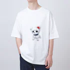 ちいさき家族スキ　Maltese ♡のだってマルチーズだもん　素 Oversized T-Shirt