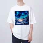 すずらん24のオーロラのある風景 オーバーサイズTシャツ