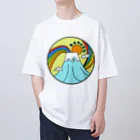 aloha_world_in_circleのjapan mount Fuji rainbow Oversized T-Shirt