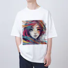 tenhou3の水彩画の女性 オーバーサイズTシャツ