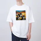 DREAMHOUSEのボーダーコリー オーバーサイズTシャツ