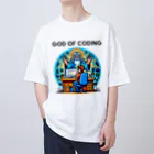 AKECのコーディングの神様：プログラマーに神様降臨 オーバーサイズTシャツ