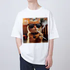 negiNegiのタバコを吸うグラサン猫 Oversized T-Shirt