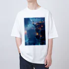 シロクマペンギンの断崖絶壁の魔法の王国 Oversized T-Shirt