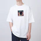 Toppogidaikonの夜闇を走るアライグマ Oversized T-Shirt