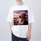 AQUAMETAVERSEのサングラスをかけた、かわいい犬 Marsa 106 オーバーサイズTシャツ