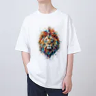 MirofuruDesignの抽象的なライオンスプラッシュTシャツ オーバーサイズTシャツ