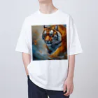 Isaiah_AI_Designの精力的なトラ オーバーサイズTシャツ