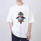 いろは物語のペンギンが一輪車に乗る！ Oversized T-Shirt