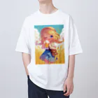 シロクマペンギンのポップビアガール Oversized T-Shirt