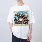 keikei5の夏のおしゃれ大作戦！ピーチカラーの柴犬 オーバーサイズTシャツ