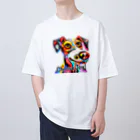 G.O.A.T.designの華やかな色合いが目を引く可愛らしい犬 Oversized T-Shirt