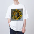 AQUAMETAVERSEのミモザの花をりース　なでしこ1478 オーバーサイズTシャツ