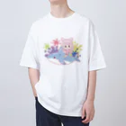 ナラといっしょ！のドット風サメ乗りナラ Oversized T-Shirt