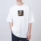 チワワ愛好家ショップのチワワと一緒に楽しむアフタヌーンティータイム！ Oversized T-Shirt