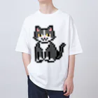 モチクマのハチワレ猫のドット絵 オーバーサイズTシャツ