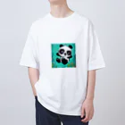 Smile Pop Artの水中パンダ オーバーサイズTシャツ
