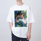 AQUAMETAVERSEの寝ぼけ顔　なでしこ1478 オーバーサイズTシャツ