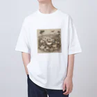 レトロゲームイラストの西洋風動物達のお茶会 Oversized T-Shirt