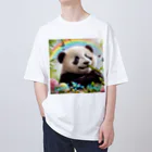 FUJISHIKAのPANDA ENRICH YOUR HEART オーバーサイズTシャツ