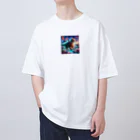 パパネコのドラゴンにゃんこ Oversized T-Shirt