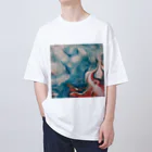 R-mayの鮮やかなマーブル Oversized T-Shirt