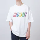 親子設計 CHIiKu MOJi『知育文字』のROBOT レトロブリキカラー オーバーサイズTシャツ