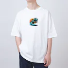 pothossysの夕日を背にサッカーボールを蹴りシュート Oversized T-Shirt