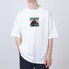 Pixel Art Goodsのモン・サン・ミシェル（pixel art） オーバーサイズTシャツ