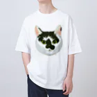 segasworksのねこさんのお顔（白黒ねこ） Oversized T-Shirt