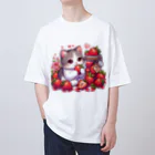 いちごと一緒🍓のいちごと猫シリーズ オーバーサイズTシャツ