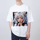 巫女スタぐらむのもふもふの美少女甘える Oversized T-Shirt