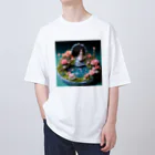 AQUAMETAVERSEの花を飾るインテリア　なでしこ1478 オーバーサイズTシャツ