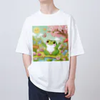 スタイリッシュベアーの春を感じるぷにぷにカエル Oversized T-Shirt