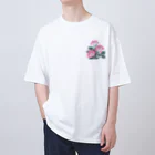 RetrowaveFlowerのRetrowaveFlower-薔薇(ピンク)- オーバーサイズTシャツ