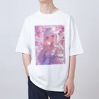 AQUAMETAVERSEの桜の下の少女幸せいっぱい　なでしこ1478 オーバーサイズTシャツ