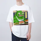 Kyun_uranaiの寿司職人を目指す緑の妖怪 オーバーサイズTシャツ