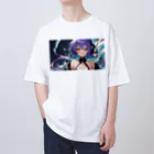 pukurou2096の紫髪のオッドアイ美少女 オーバーサイズTシャツ