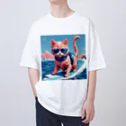 メロンパン猫のサーファーキャット Oversized T-Shirt