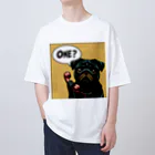 黒パグ🖤Black Pug laboratory🖤のONE? Pug series オーバーサイズTシャツ