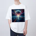 chikokuma76の宇宙の美しい未来を切り開く月の輝き✨ オーバーサイズTシャツ